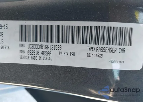 2016 Chrysler 200 Limited из США, поврежденный, VIN 1C3CCCAB1GN131526